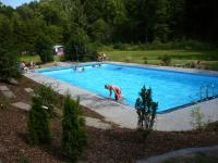 Swimming pool of Camping Eulenburg ** playground in Osterode (Harz).