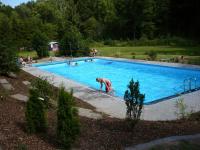 Swimming pool of Camping Eulenburg ** playground in Osterode (Harz).