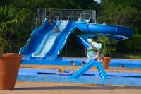 The pool at the Camping Chateau De Galaure.