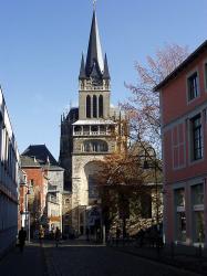 Main entrance of the cathedral in Aachen