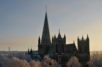 Cathedral of Nidaros in the snow.