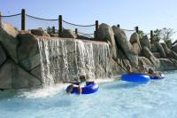 Rafting on a cushion or a boat in Darien Lake Resort.