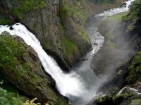 Beautiful photo of the Voringfossen showing that it is a beautiful area with a lot of moving water.