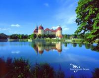 The beautiful, sun-drenched Schloss Moritzburg Moritzburg, near Dresden.