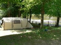 Quiet tent pitch at the fishing waters