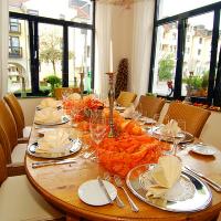 The dining room of restaurant Esprit in Aken, Germany.